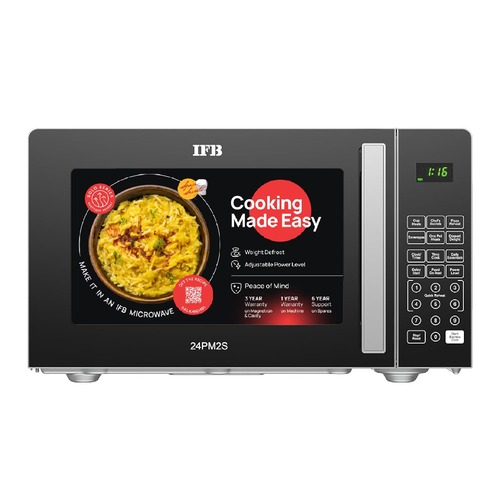 IFB 24 L Solo Microwave Oven 60+ Indian and Continental Auto Cook Recipes (24PM2S) Silver