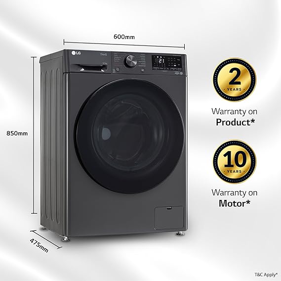LG 9 Kg (Wash)  5 Kg (Dry) Ai Direct Drive With Wi-Fi Fully Front Load Automatic Front-Loading Washer Dryer FHD0905SWM.AMBQEIL