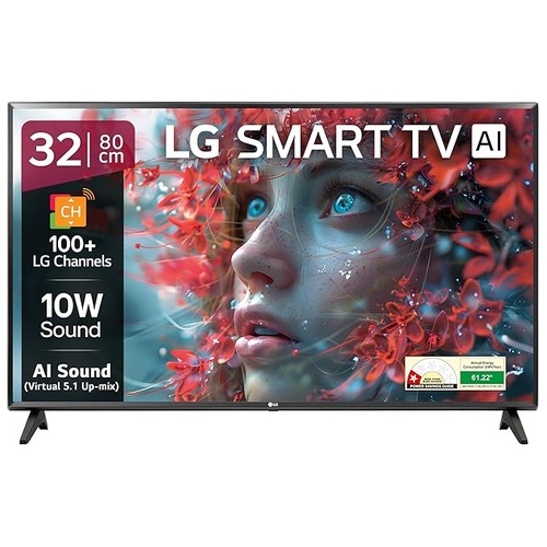 LG 80 cm (32 inches) Smart webOS IPS LED TV A5 Gen6 AI Processor 60Hz Native Refresh Rate HDR10 32LR576B6LA.ATR