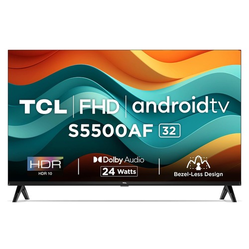 TCL 32 inches)Metallic Bezel-Less S Series Ful HD Smart Android LED TV 32S5500AF (Black)