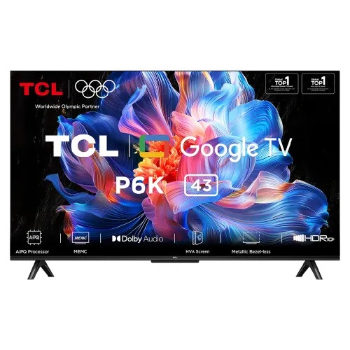 TCL 109.22 cm (43 inch) 4K Ultra HD LED Smart Google TV with Google Voice Assistant 43P6K (2025 model)