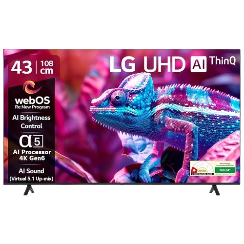 LG 108 cm (43 inches) UR75 Series 4K Ultra HD Smart LED TV 43UR75006LC.ATR