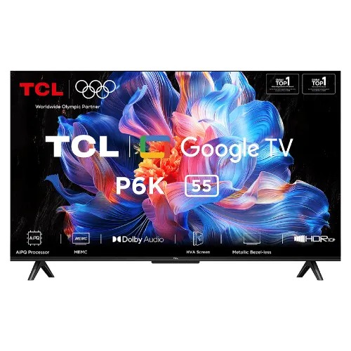 TCL 139cm (55 Inch) 4K Ultra HD LED Smart Google TV with Google Voice Assistant 55P6K (2025 model)
