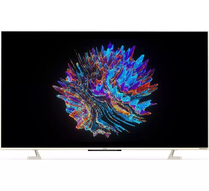Vu 139 cm (55 inches) The Masterpiece Glo Series 4K Ultra HD Smart Android QLED TV 55QMP (Armani Gold) (2022 Model) | Built in 4.1 Speaker