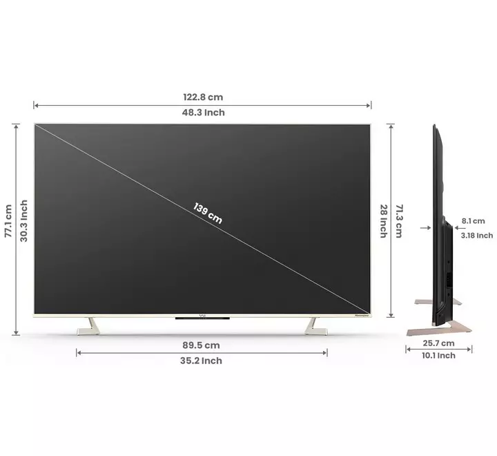 Vu 139 cm (55 inches) The Masterpiece Glo Series 4K Ultra HD Smart Android QLED TV 55QMP (Armani Gold) (2022 Model) | Built in 4.1 Speaker