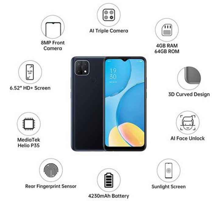 oppo a15s 4 64 black