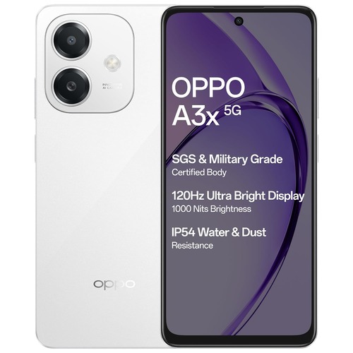 OPPO A3X 5G(RAM 4GB 128 GB Storage)Starlight White
