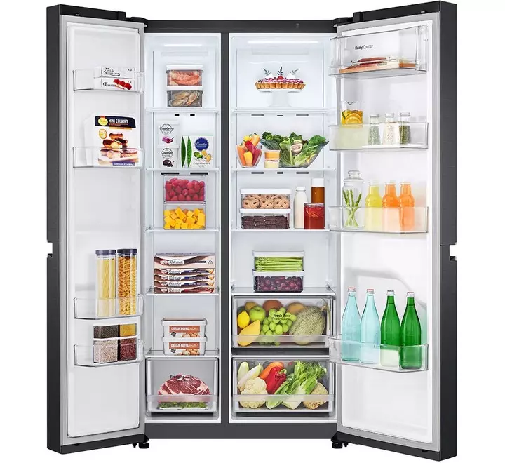 LG 688 Ltrs Side By Side Inverter Refrigerator (GCB257KQBV Matt Black)