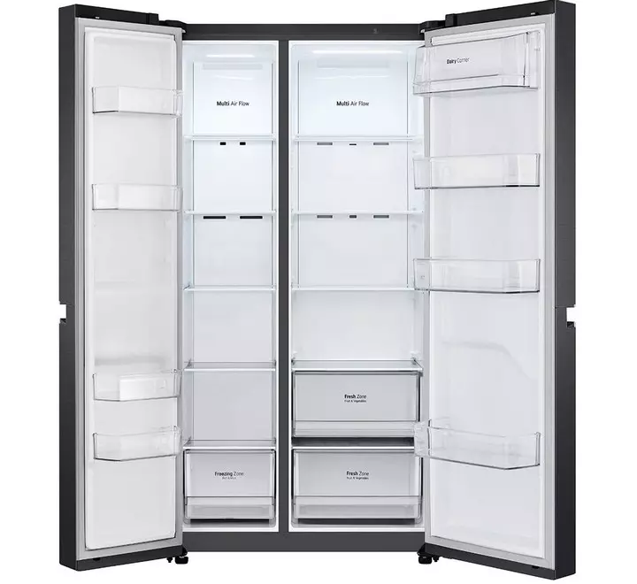 LG 688 Ltrs Side By Side Inverter Refrigerator (GCB257KQBV Matt Black)