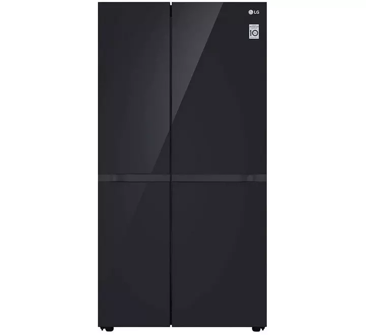 LG 694 Ltrs Frost Free Side By Side Inverter Refrigerator (GCB257UGBM Black Glass)