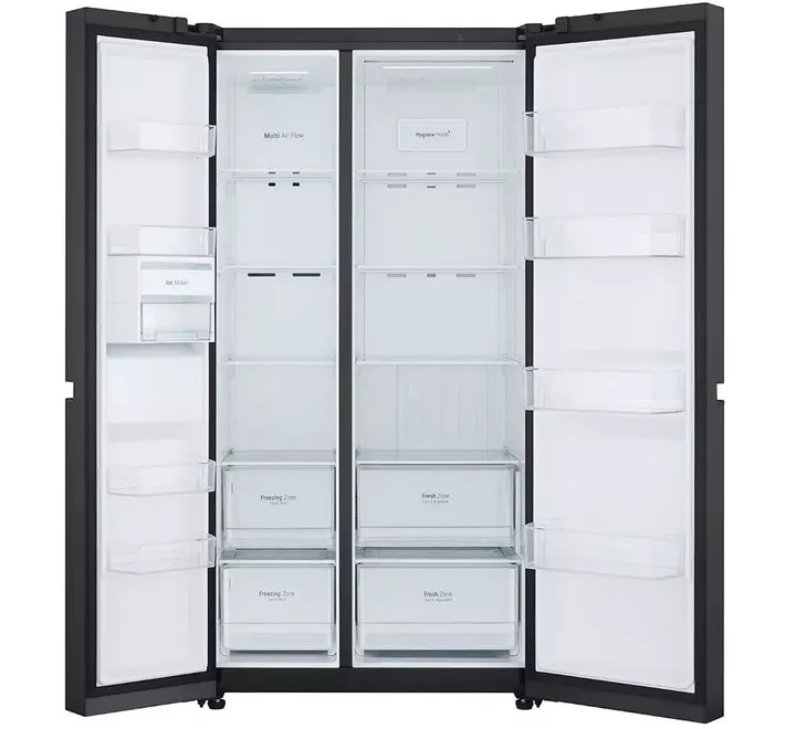LG 694 Ltrs Frost Free Side By Side Inverter Refrigerator (GCB257UGBM Black Glass)