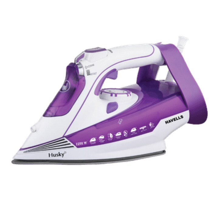 HAVELLS Husky 2200 Watts 320ml Steam Iron (Self Cleaning Function GHGSICCU220 Purple) (GHGSICCU220)