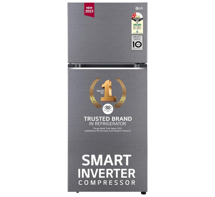 LG 398 L 2 Star Frost-Free Smart Inverter Double Door Refrigerator (GL-N422SDSY Dazzle Steel Express Freeze Gross Volume – 423 Ltr.) (GL-N422SDSY.EDSZEBN)