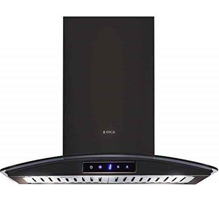 Elica Glace 60cm LED Indicator Wall Mount Chimney (TF Trim ETB Plus LTW 60 Nero T4V LED Black)(GLACETRIMETB+60NERO)