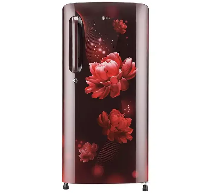 LG 190L 5 Star Smart Inverter Direct-Cool Single Door Refrigerator (GLB201ASCZ Scarlet Charm Fastest Ice Making)
