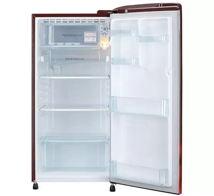 LG 190L 5 Star Smart Inverter Direct-Cool Single Door Refrigerator (GLB201ASCZ Scarlet Charm Fastest Ice Making)