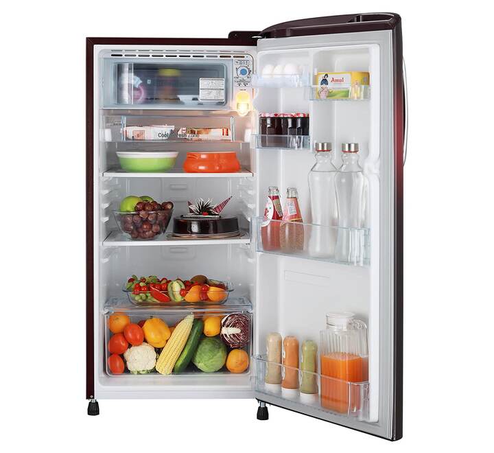 LG 185 L 3 Star Direct-Cool Single Door Refrigerator (GL-B201ASVD Scarlet Victoria Moist 'N' Fresh Gross Volume- 190 L) (GLB201ASVD.BSVZEBN)