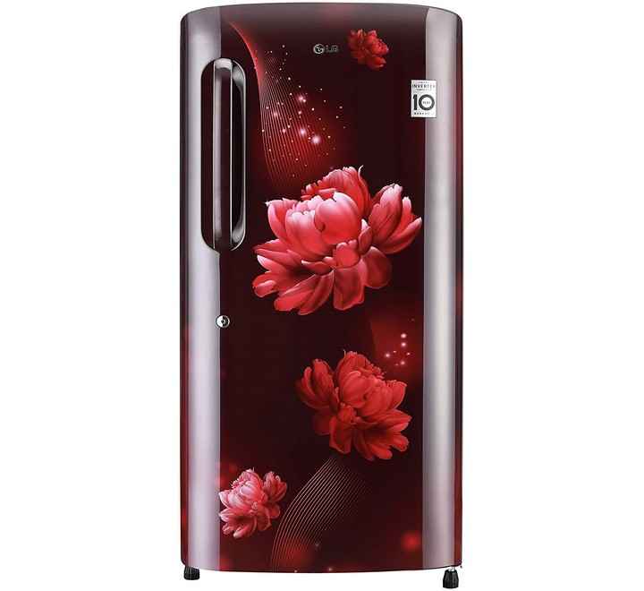 LG 215 L 4 Star Inverter Direct-Cool Single Door Refrigerator (GL-B221ASCY Scarlet Charm Moist 'N' Fresh) (GLB221ASCY)