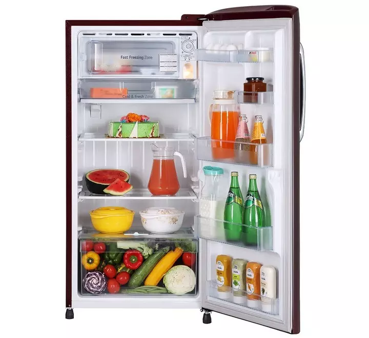 LG 215L 3 Star  Fast Ice Making Toughened Glass Shelves Single Door Refrigerator (GLB221ASED)