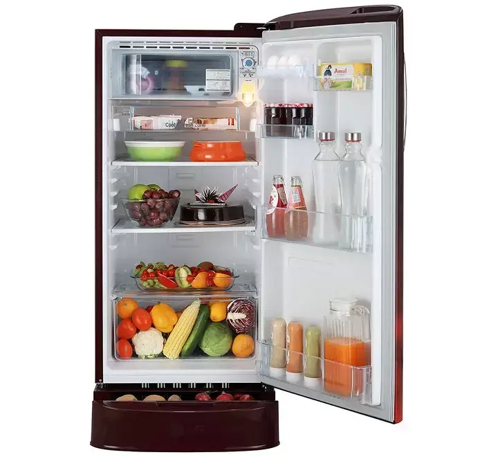 LG 190L 3 Star Direct-Cool Single Door Refrigerator (GL-D201ASCD Scarlet Charm Base stand with drawer)
