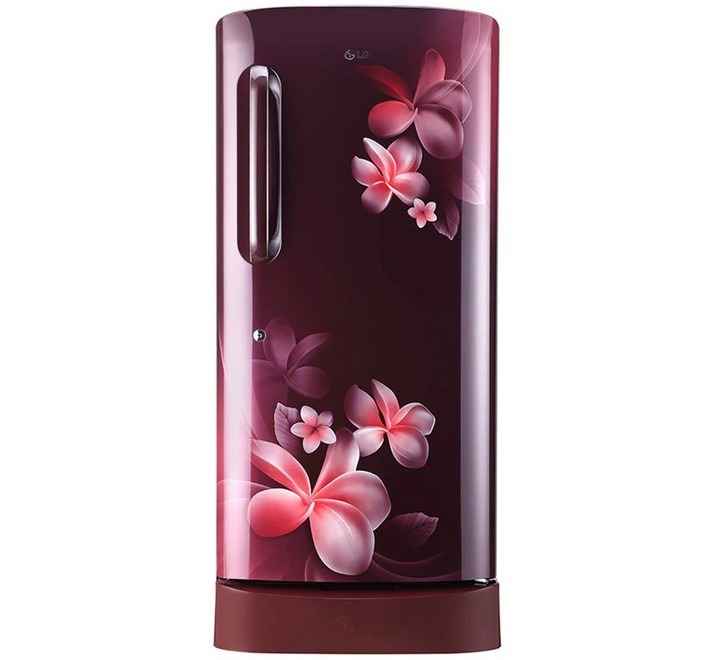 LG 215 L 3 Star Direct Cool Single Door Refrigerator(GLD221ASPD SCARLT PLUMRIA Base Stand with Drawer)