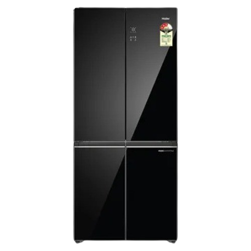 Haier 520 Litres 3 Star Frost Free French Door Convertible Refrigerator with Colorful Digital Display Panel HRB600KGU1-P Black Glass 