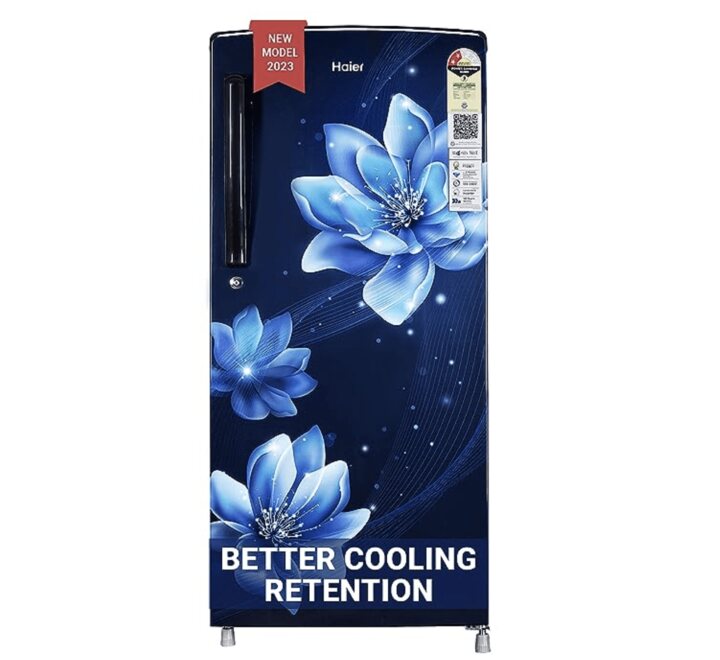 HAIER Refrigerator DC 185 L Marine Peony Direct cool 2 Star BEE Rating (HRD2052CMP-P)