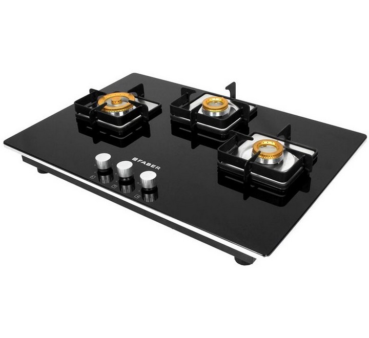 FABER HTG753CRSBRCI Glass Stainless Steel Automatic Hob  (3 Burners)