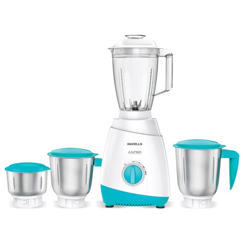 Havells 500 watt Mixer Grinder with 1.75Ltr Polycarbonate Jar with Fruit Filter 21000 RPM Overload Protector 2 Yr Product & 5 Yr Motor Warranty ASPRO PLUS 4JAR