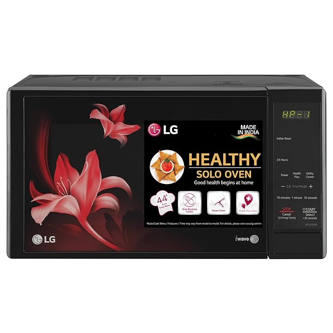 LG 20 L Solo Microwave Oven (MS2043BR.DBKQILNBlack With i-wave Technology & Anti-Bacterial Cavity) - 2023 Model