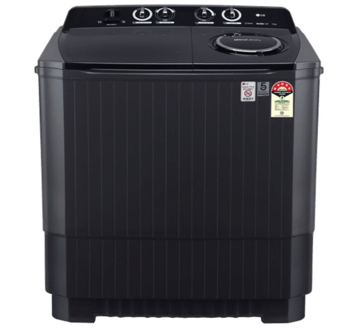 LG 11.5 kg 5 Star Semi Automatic Washing Machine with Roller Jet Pulsator (P115ASKAZ.ABMQEIL Middle Black) (P115ASKAZ.ABMQEIL)