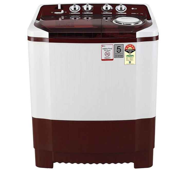 LG 7.5 Kg 5 Star Semi-Automatic Top Loading Washing Machine (P7515SRAZ Burgundy Roller Jet Pulsator) Large