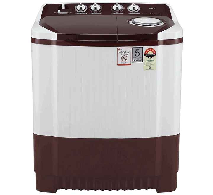 LG 8 Kg 5 Star Semi-Automatic Top Loading Washing Machine (P8030SRAZ Burgundy Collar Scrubber)