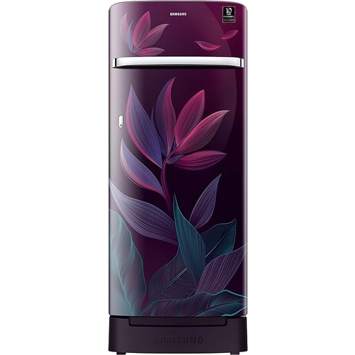 Samsung 215 L 5 Star Digital Inverter Direct-Cool Single Door Refrigerator (RR23D2H259R Red Paradise Bloom Purple Base Stand Drawer)