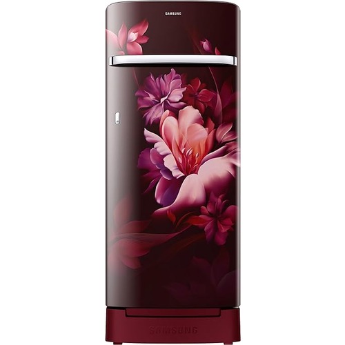 Samsung 215 L 4 Star Digital Inverter Direct-Cool Single Door Refrigerator (RR23D2H34RZMidnight Blossom Red Base Stand Drawer)