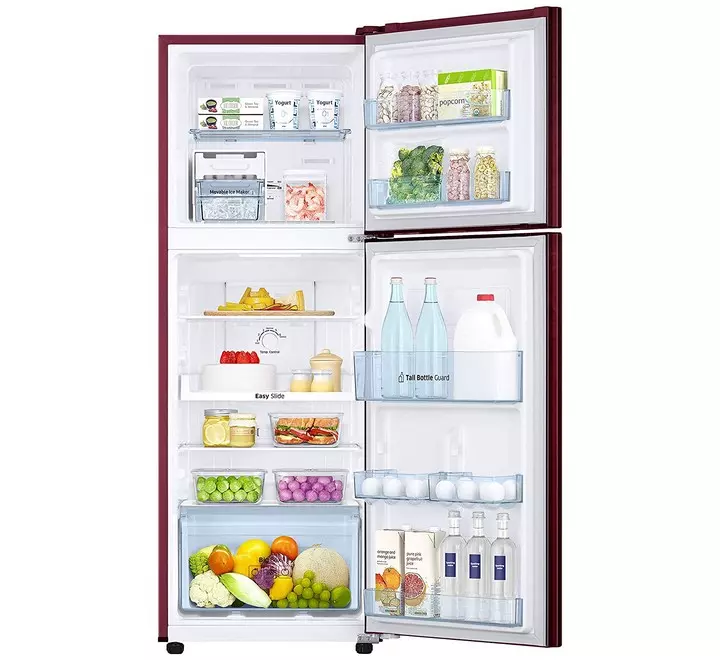 Samsung 253 L 2 Star Inverter Frost-Free Double Door Refrigerator (RT28T30226R/HL Mystic Overlay Red)