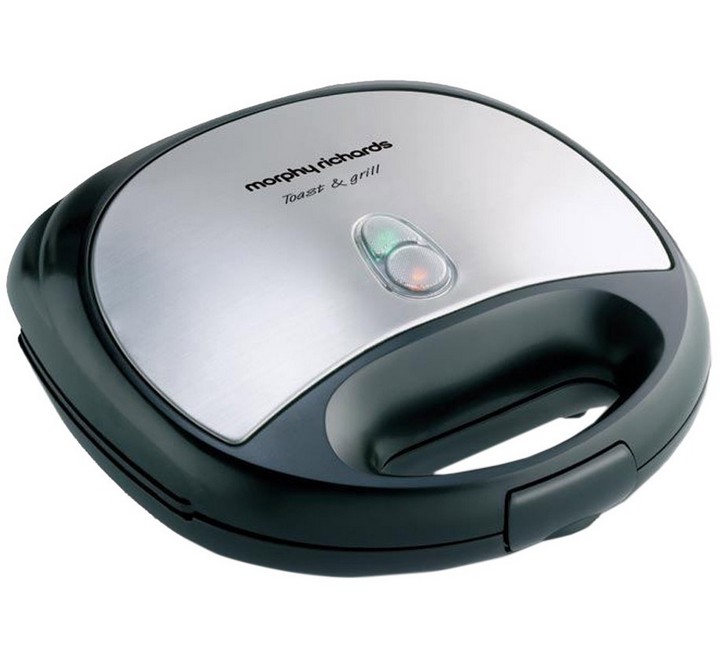 Morphy Richards Toast and Grill Sandwich Maker (Silver and Black) (SM3006T&G)