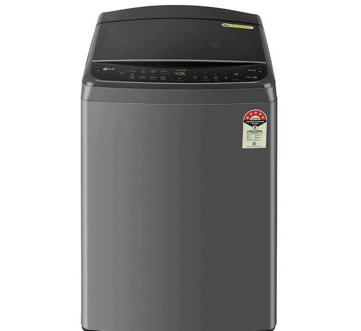 LG 9 Kg 5 Star Inverter Wi-Fi Fully-Automatic Top Loading Washing Machine (THD09NWM.ABMQEIL Middle Black AIDD Technology & TurboWash) (THD09NWM)