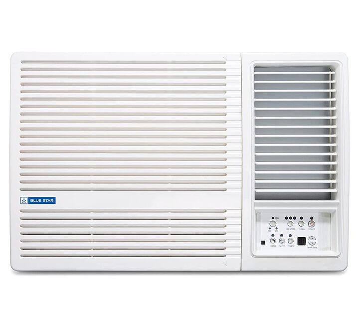 Blue Star 2 Ton 3 Star Fixed Speed Window AC (Copper Turbo Cool Humidity Control Fan Modes-Auto/High/Medium/Low Hydrophilic Blue Fins Dust Filters Self-Diagnosis 2023 Model WFA324LN White) (WFA324LN)