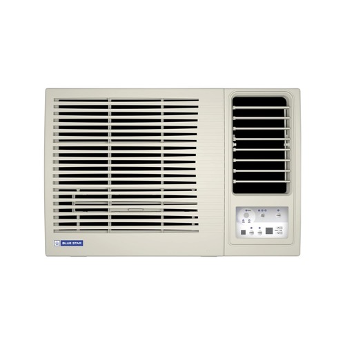 Blue Star 1 Ton 3 Star Fixed Speed Window AC (Copper Condenser Turbo Cool Fan Modes Auto/High/Medium/Low Hydrophilic Blue Fins Dust Filters Self-Diagnosis(WFE312L)White