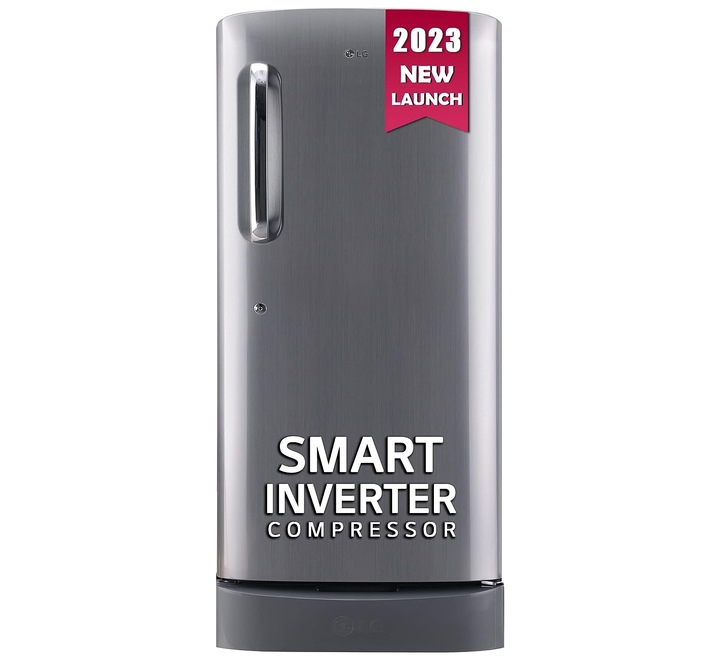 LG 205 L 5 Star Inverter Direct-Cool Single Door Refrigerator (GL-D221APZU Shiny Steel Base stand with drawer) (GL-D221APZU.DPZZEBN)